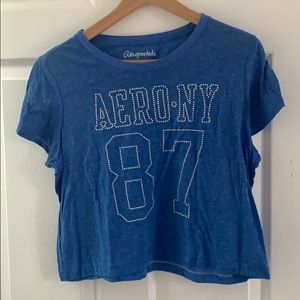 blue crop top